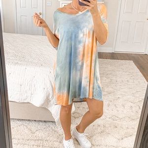 Peach Love California Tie-Dye Tunic Dress
